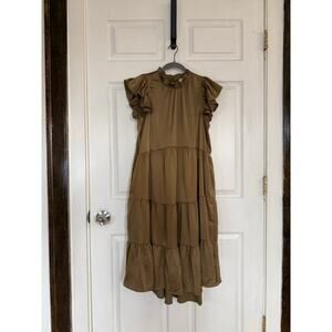 PINCH Gold Metallic Tiered Mini Dress Style 3386D Boutique